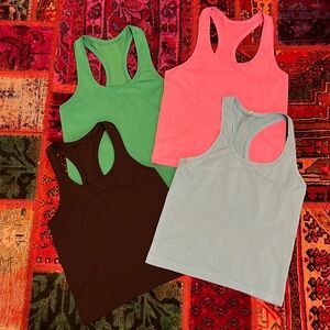 EUC LOT of 4 Lululemon Swiftly Tech Racerback Waist Length Tanks, Size 6